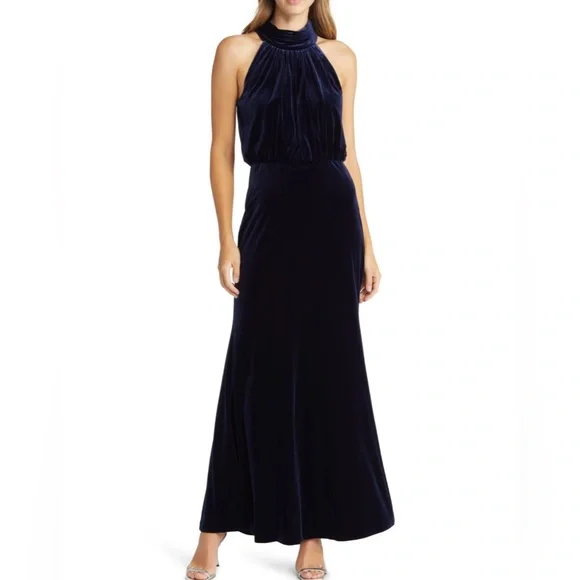 sachin and babi light blue dress Eliza J Dress Women's Size 10 Black Feather Trim Sequined Cocktail Party  Vintage main image 0